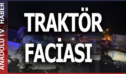 HAFİF TİCARİ ARACIN ÇARPTIĞI TRAKTÖR DEVRİLDİ: 2 AĞIR YARALI